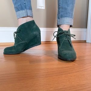 Chelsea Crew suede wedge booties Size 7